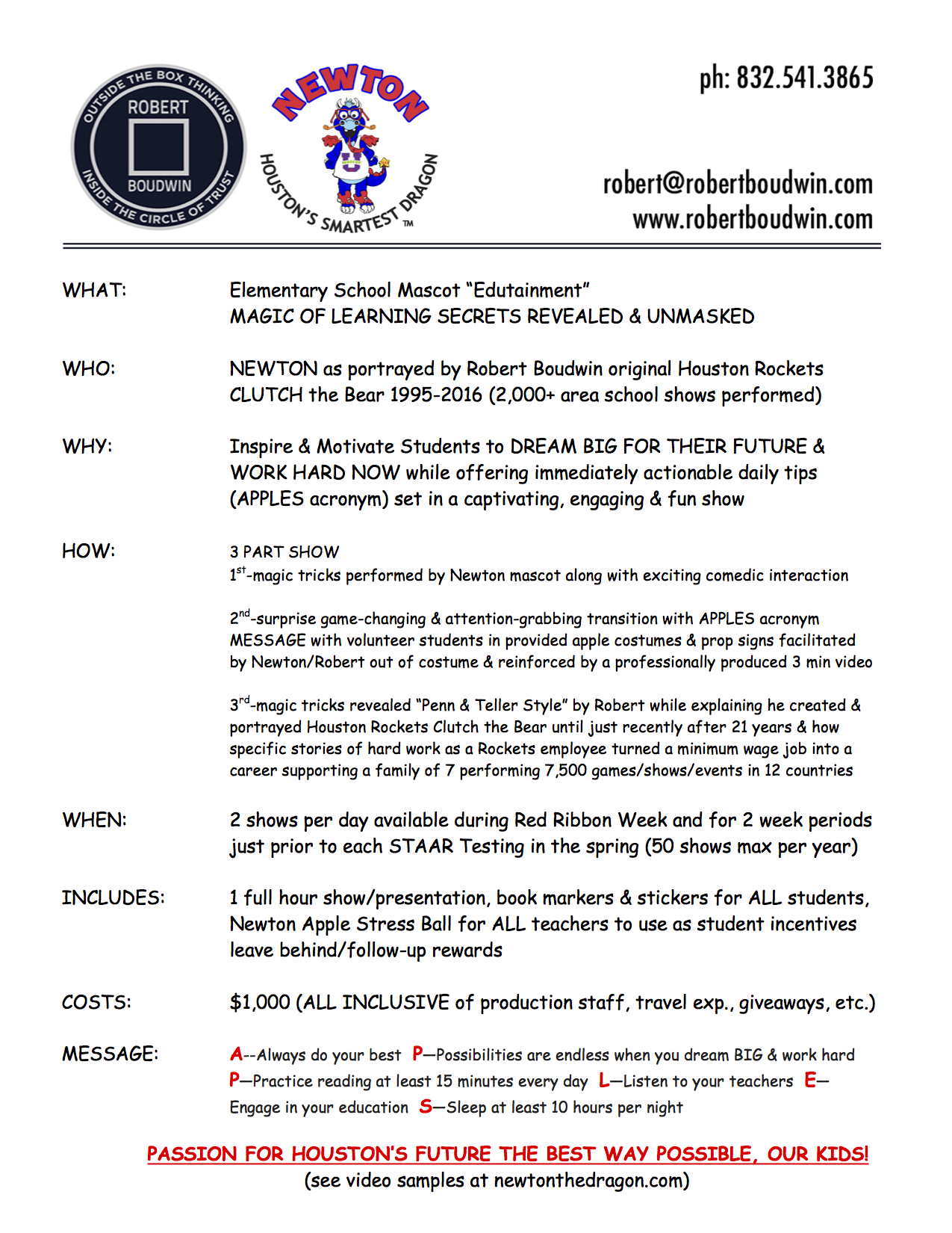 NEWTON EDUTAINMENT SCHOOL SHOW